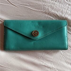 Tory Burch Turquoise Envelope Clutch